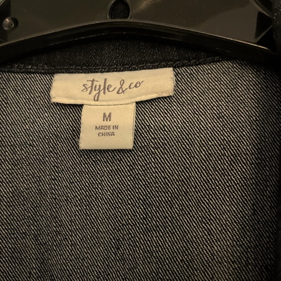 Style&Co Dark Blue Jean/Denim Jacket with snaps and zipper - Picture 4 of 4